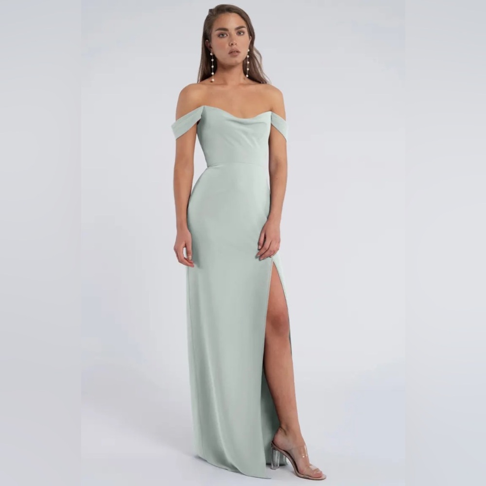 NEW - JENNY YOO - JACQUELINE OFF THE SHOULDER DRESS - SERENITY BLUE
